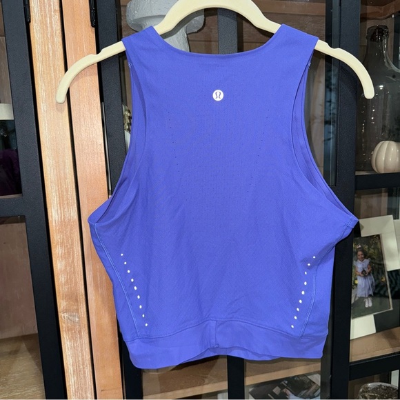 Lululemon SenseKnit Running Tank top Charged Indigo Purple Cropped workout - Picture 10 of 11